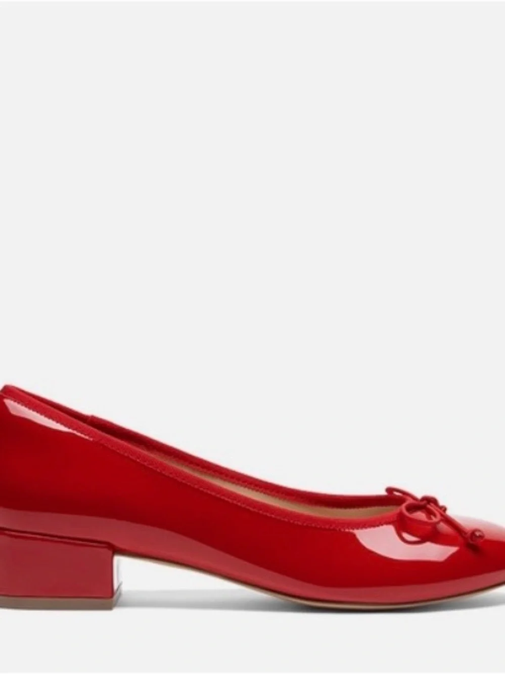 Dream Pairs Red Patent Ballet Flats with Bow and Low Heel